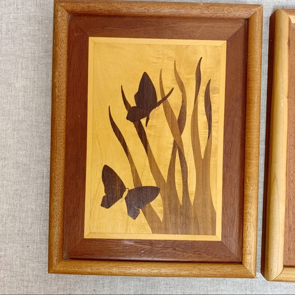 Set of 3 Wood Inlaid Wall Art - Picture 6 of 7